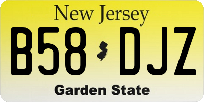 NJ license plate B58DJZ