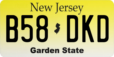 NJ license plate B58DKD