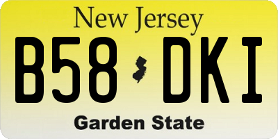 NJ license plate B58DKI