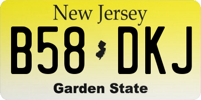 NJ license plate B58DKJ