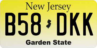 NJ license plate B58DKK
