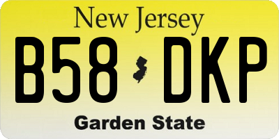 NJ license plate B58DKP