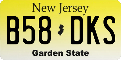 NJ license plate B58DKS