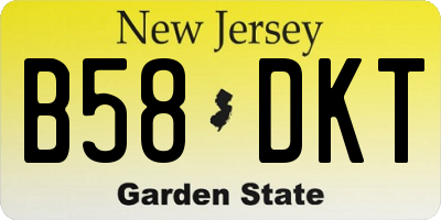 NJ license plate B58DKT