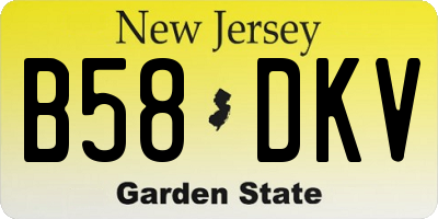 NJ license plate B58DKV