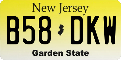 NJ license plate B58DKW