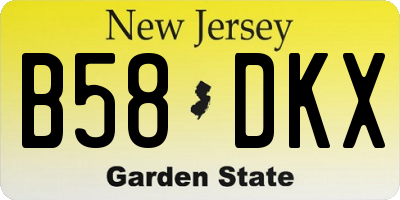 NJ license plate B58DKX