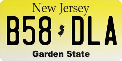 NJ license plate B58DLA