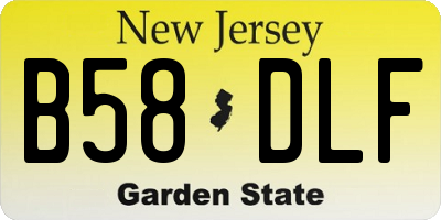 NJ license plate B58DLF