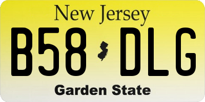 NJ license plate B58DLG