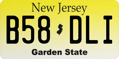 NJ license plate B58DLI