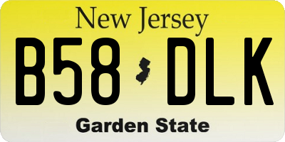 NJ license plate B58DLK