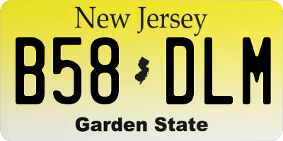 NJ license plate B58DLM