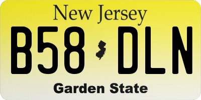 NJ license plate B58DLN