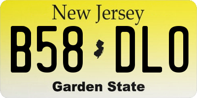 NJ license plate B58DLO