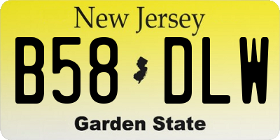NJ license plate B58DLW