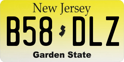 NJ license plate B58DLZ