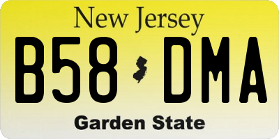 NJ license plate B58DMA