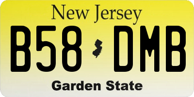 NJ license plate B58DMB