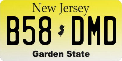 NJ license plate B58DMD