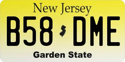NJ license plate B58DME