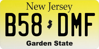 NJ license plate B58DMF