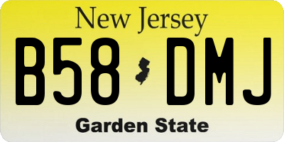 NJ license plate B58DMJ