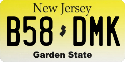 NJ license plate B58DMK