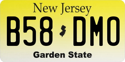 NJ license plate B58DMO