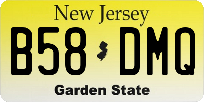 NJ license plate B58DMQ