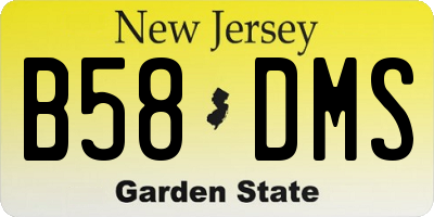 NJ license plate B58DMS