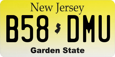 NJ license plate B58DMU