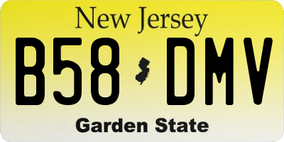 NJ license plate B58DMV