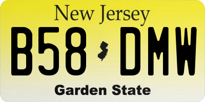 NJ license plate B58DMW