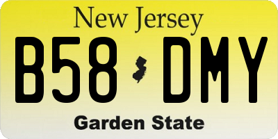 NJ license plate B58DMY