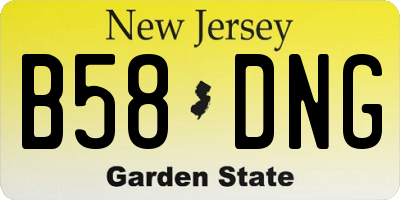NJ license plate B58DNG