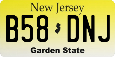NJ license plate B58DNJ