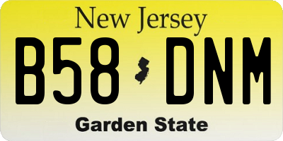 NJ license plate B58DNM