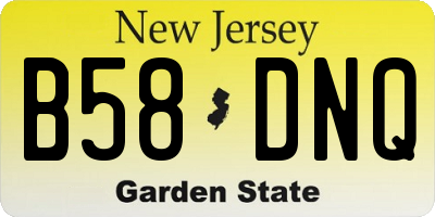 NJ license plate B58DNQ