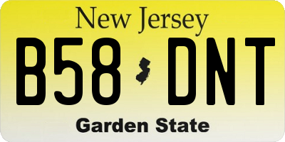 NJ license plate B58DNT