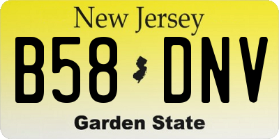 NJ license plate B58DNV