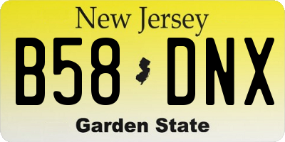 NJ license plate B58DNX
