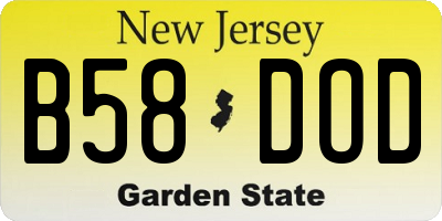 NJ license plate B58DOD