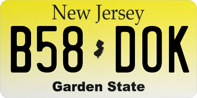 NJ license plate B58DOK