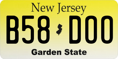 NJ license plate B58DOO