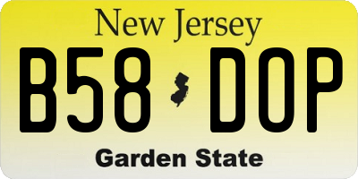 NJ license plate B58DOP