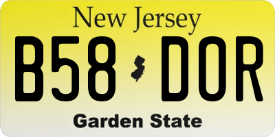 NJ license plate B58DOR