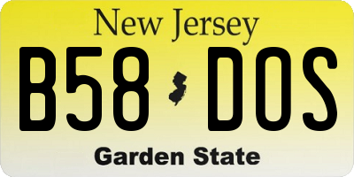 NJ license plate B58DOS