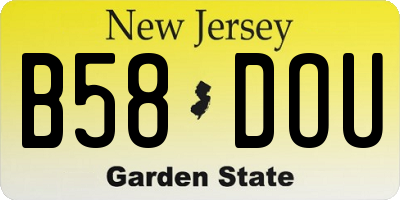 NJ license plate B58DOU