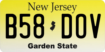 NJ license plate B58DOV